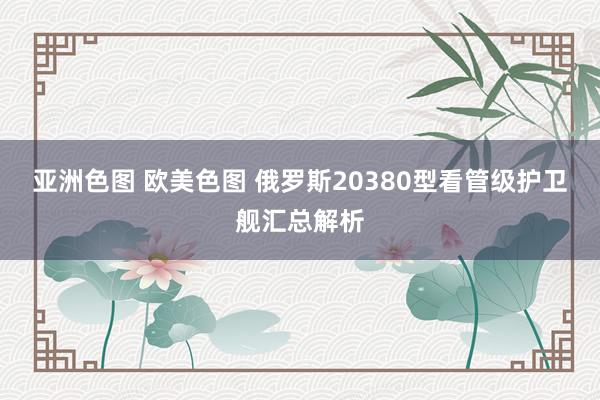 亚洲色图 欧美色图 俄罗斯20380型看管级护卫舰汇总解析