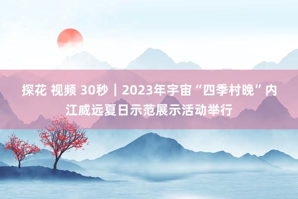 探花 视频 30秒｜2023年宇宙“四季村晚”内江威远夏日示范展示活动举行