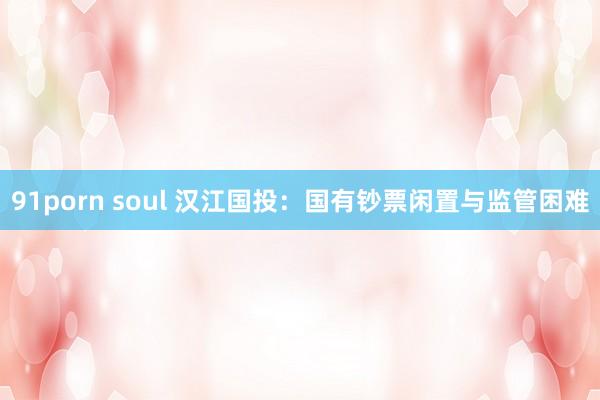 91porn soul 汉江国投：国有钞票闲置与监管困难