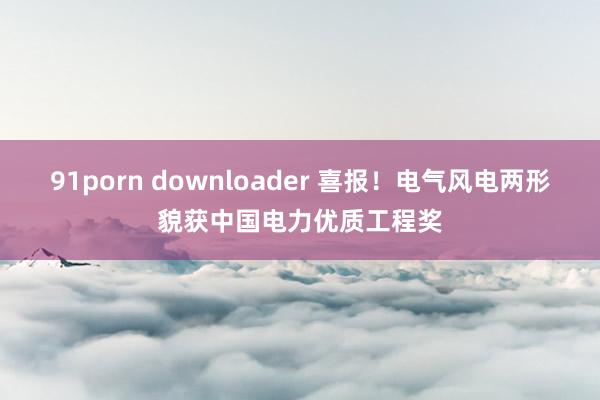 91porn downloader 喜报！电气风电两形貌获中国电力优质工程奖