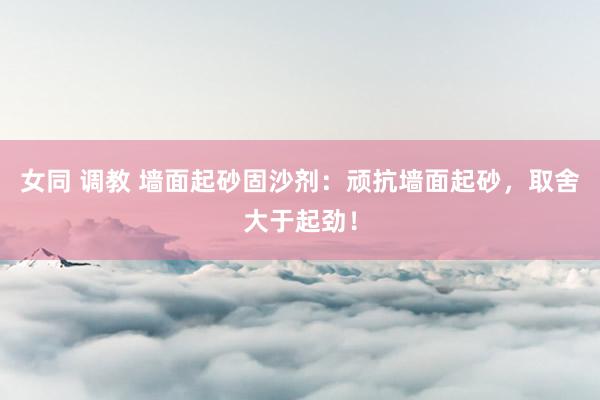 女同 调教 墙面起砂固沙剂：顽抗墙面起砂，取舍大于起劲！