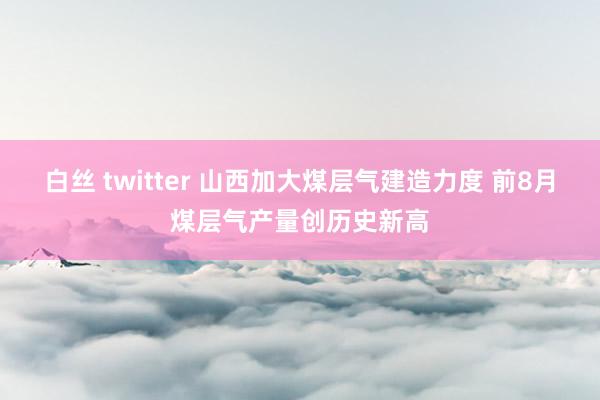 白丝 twitter 山西加大煤层气建造力度 前8月煤层气产量创历史新高