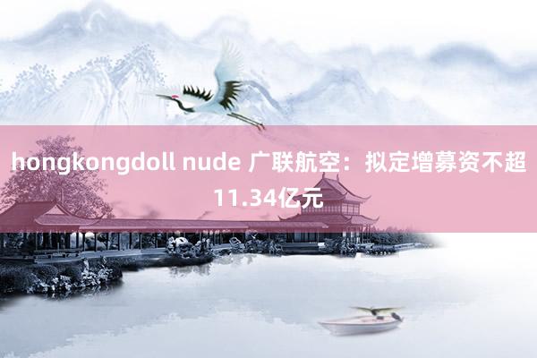 hongkongdoll nude 广联航空：拟定增募资不超11.34亿元