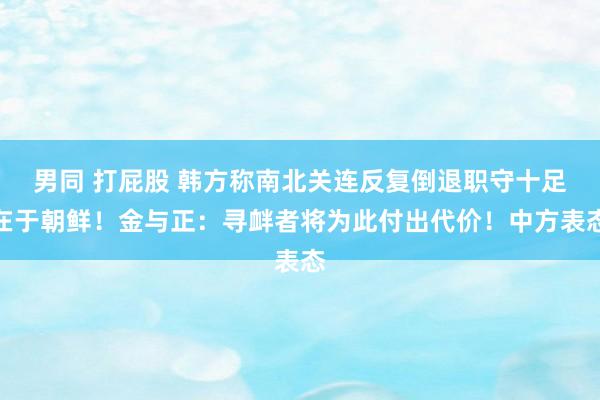 男同 打屁股 韩方称南北关连反复倒退职守十足在于朝鲜！金与正：寻衅者将为此付出代价！中方表态