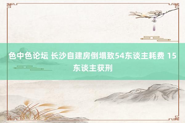 色中色论坛 长沙自建房倒塌致54东谈主耗费 15东谈主获刑