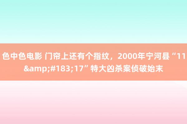 色中色电影 门帘上还有个指纹，2000年宁河县“11&#183;17”特大凶杀案侦破始末