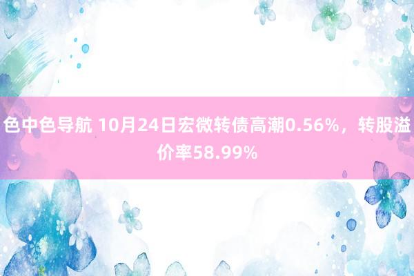 色中色导航 10月24日宏微转债高潮0.56%，转股溢价率58.99%