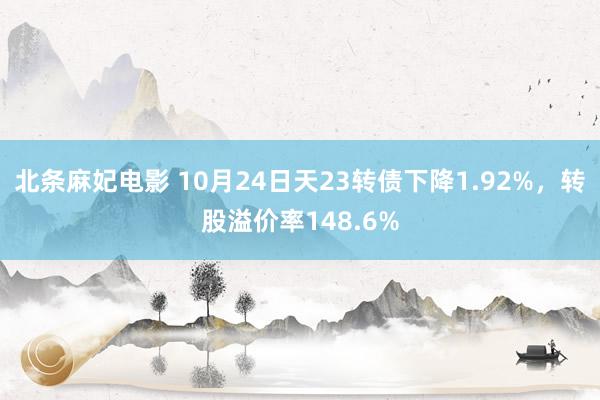 北条麻妃电影 10月24日天23转债下降1.92%，转股溢价率148.6%