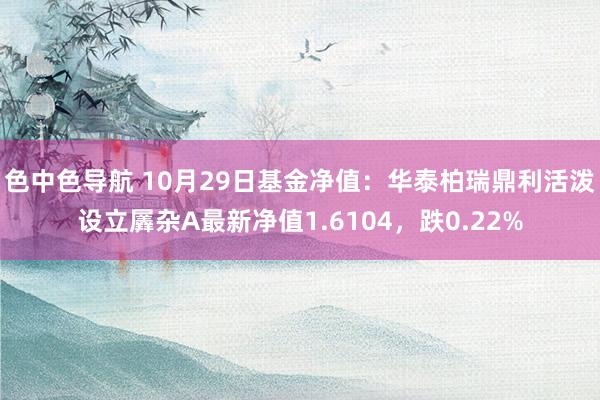 色中色导航 10月29日基金净值：华泰柏瑞鼎利活泼设立羼杂A最新净值1.6104，跌0.22%