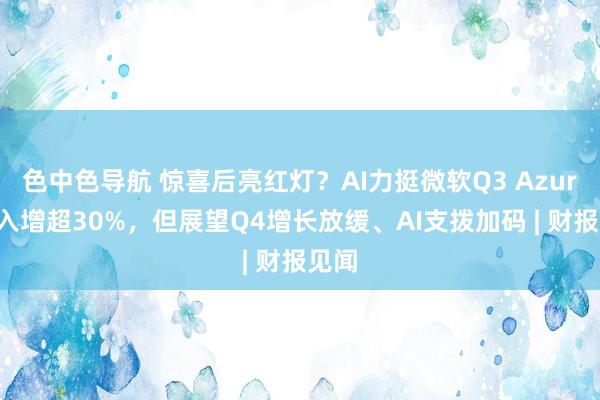 色中色导航 惊喜后亮红灯？AI力挺微软Q3 Azure收入增超30%，但展望Q4增长放缓、AI支拨加码 | 财报见闻