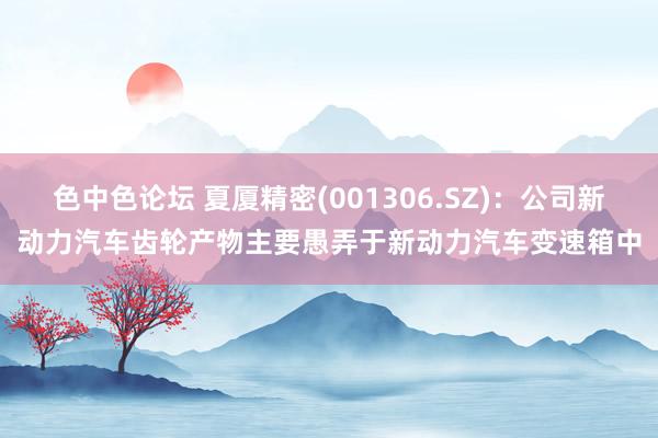 色中色论坛 夏厦精密(001306.SZ)：公司新动力汽车齿轮产物主要愚弄于新动力汽车变速箱中