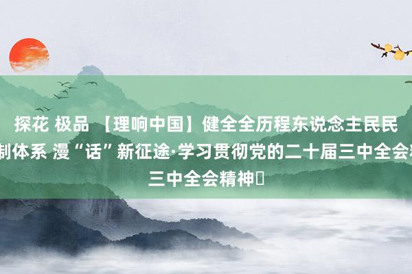 探花 极品 【理响中国】健全全历程东说念主民民主轨制体系 漫“话”新征途·学习贯彻党的二十届三中全会精神㉕