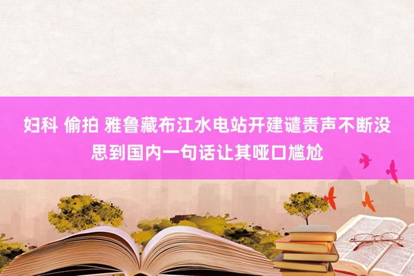 妇科 偷拍 雅鲁藏布江水电站开建谴责声不断没思到国内一句话让其哑口尴尬