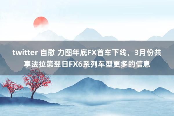 twitter 自慰 力图年底FX首车下线，3月份共享法拉第翌日FX6系列车型更多的信息