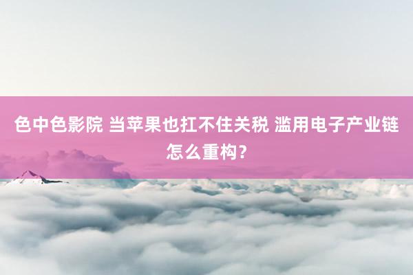 色中色影院 当苹果也扛不住关税 滥用电子产业链怎么重构？